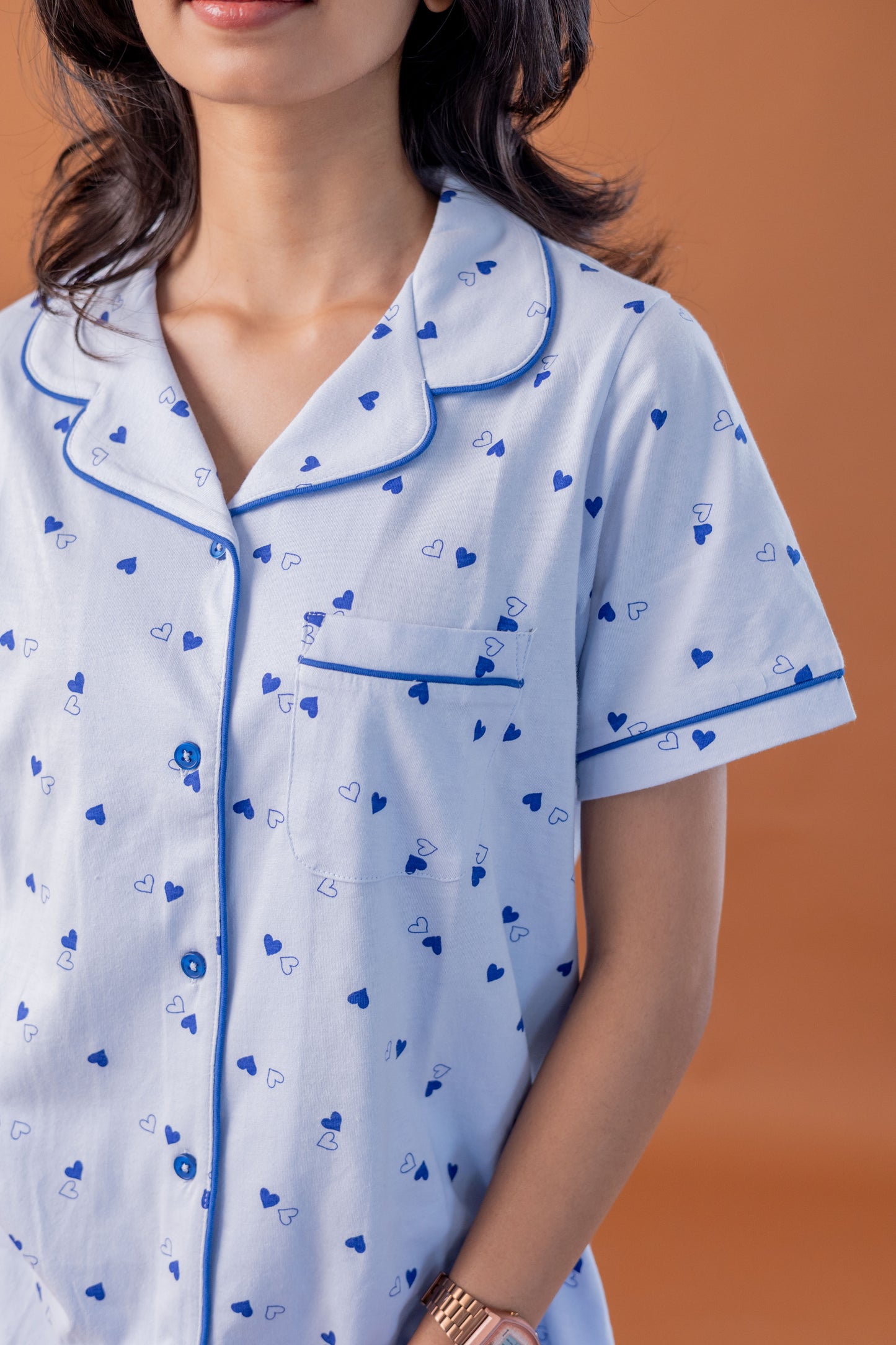 BLUE LOVE CO-ORD PYJAMAS