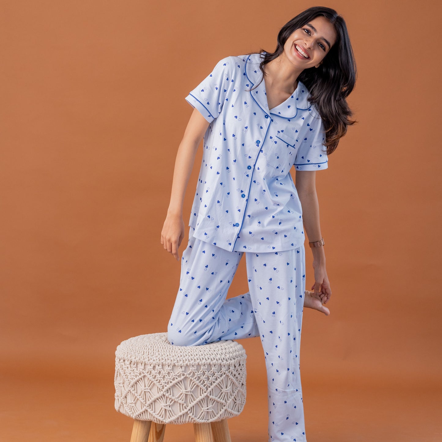 BLUE LOVE CO-ORD PYJAMAS