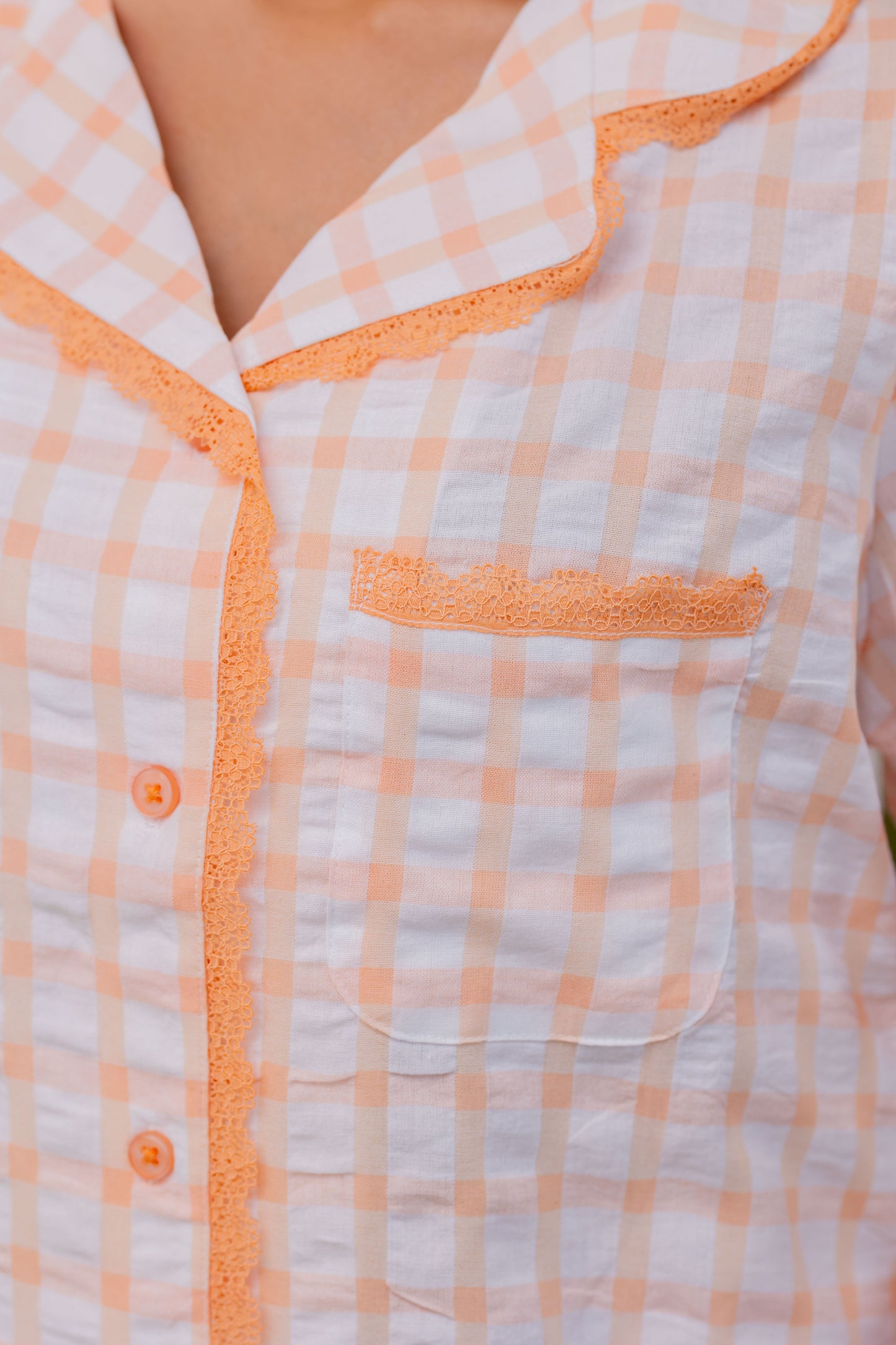 APRICOT CHECK LOUNGE SET