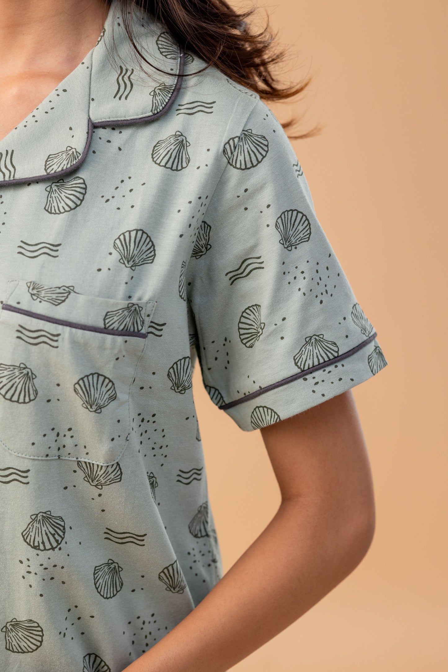 SAGE SHELL COTTON PYJAMAS