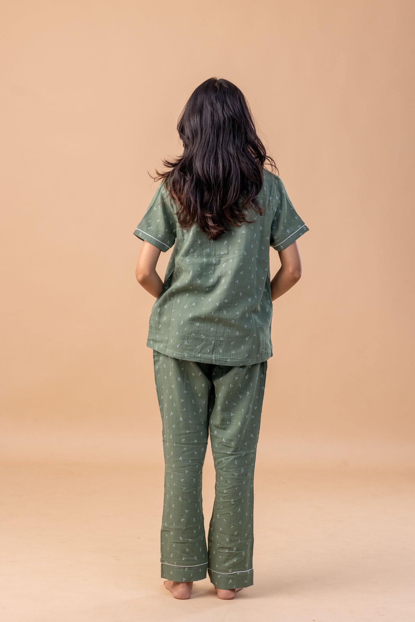 Moss Dusk Green Muslin Pyjamas